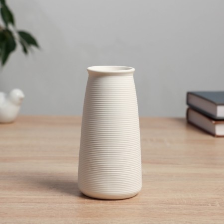 VAZA Ceramics Table "Elliot" Classic, D-4.5 cm, 14x6 cm, white