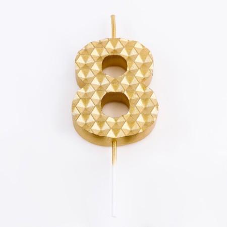 Candle in the cake on the skeleton "Sot", the number is 8, 7 cm, gold-2