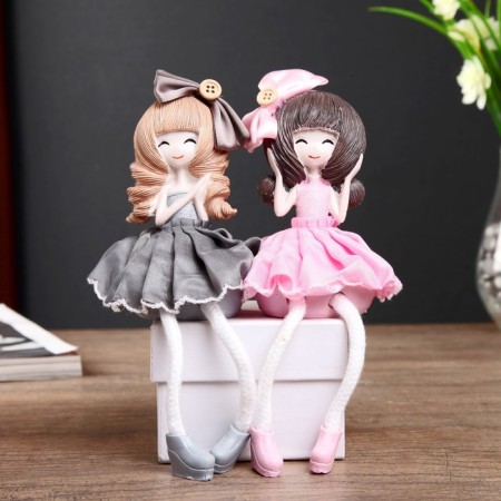 Souvenir Polystone "Baby in a dress with a lush skirt, with a bow" MIX 17x8x8 cm