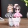 Souvenir Polystone "Baby in a dress with a lush skirt, with a bow" MIX 17x8x8 cm