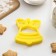Bell form "bell", cutting, stamp, 10 × 7.5 cm, yellow color