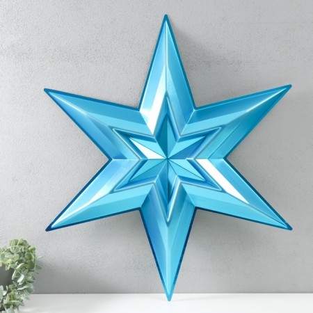 Figure "Star in the Star" Big Blue Metallic, Half, 69.5x60.3 cm-1