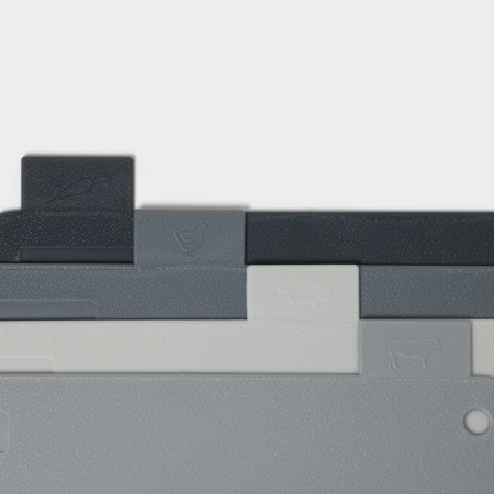 Boards cutting shares, set 4 pcs, on a stand, plastic, 33 × 8 × 24 cm, gray-3