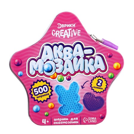 Aquamosaic balls in a metal jar, star, 500 balls, 2 bases-9