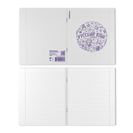 Subject notebook, 48 sheets, ruler, Russian language Erichkrause "Chaos", plastic cover silk-screen cover, block offset 100%, information block-2