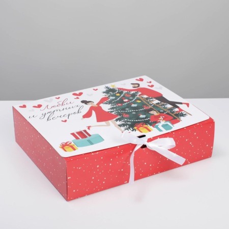 Folding double -sided box "New Year stories", 31 x 24.5 x 9 cm, New Year-2