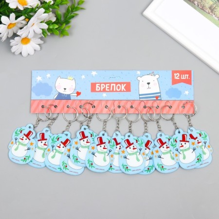 EVA keychain "Snowman in a scarf" 4.5x6.5 cm-2