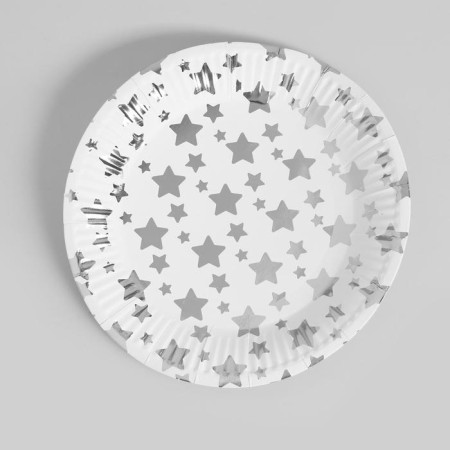 Set of dishes "Happy Birthday", silver stars-2