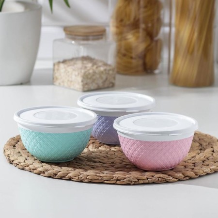 A bowl with a lid, 500 ml, 13.5 × 7.5 cm, color mix-3