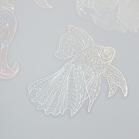 Stickers for creativity "Holography. Fish" d = 10 cm set 10 pcs 0.2x14x11 cm-1