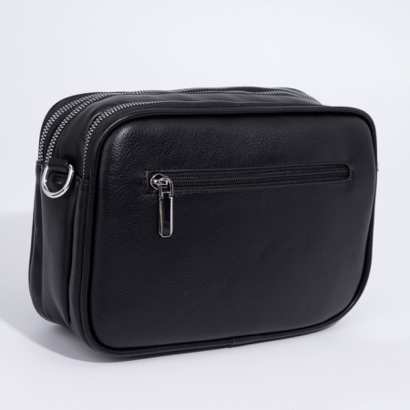 Bag Cross-Bodi with a zipper, black color-1