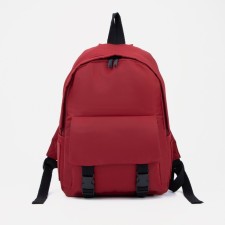 Youth backpack from textiles, 4 pockets, red color