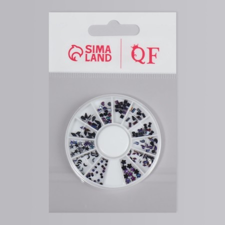 Figure rhinestones for decor "Assorted", color black holography-4
