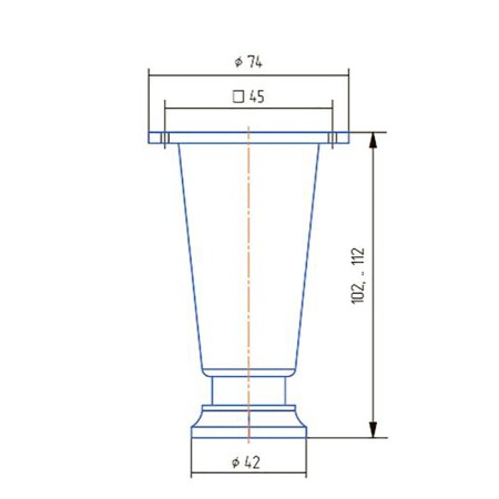 Relief adjustable, H = 100 mm, matte chromium color-2