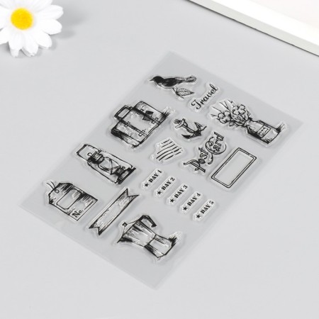 Stamp for creativity Silicon "Elements of Travel" 16x11 cm-1
