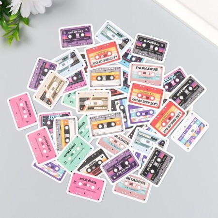 Stickers for creativity "Audio cassette" set 45 pcs 4.4x4.4x1.1 cm