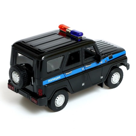 Metal machine "UAZ Hunter. Police ", inertia, 1:24, light and sound-2