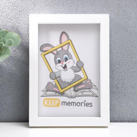 Photo frame plastic L-3 10x15 cm, white