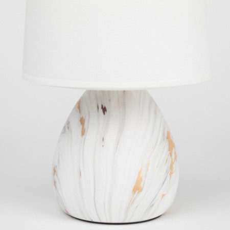 Rivoli Damaris 1he14, 40 watts ceramics white with gold with lampshade-2