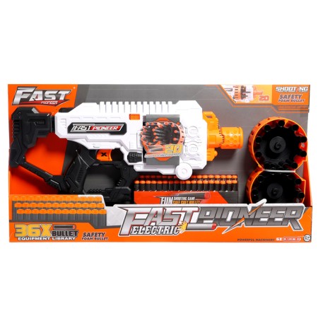 Blaster "Fast", shoots with soft bullets, works from batteries-14