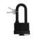 Castle with a hinged lockland, 65 mm, moisture -proof, long puff, 2 keys, black color black