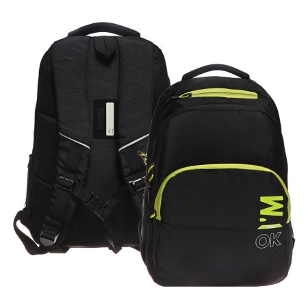 Youth backpack 45 x 32 x 23 cm, Grizzly, ergonomic back, black