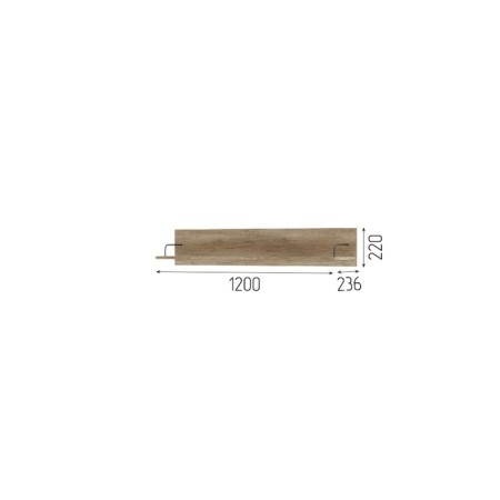 Hinged shelf Dallas, 1200x236x220, oak canyon-1
