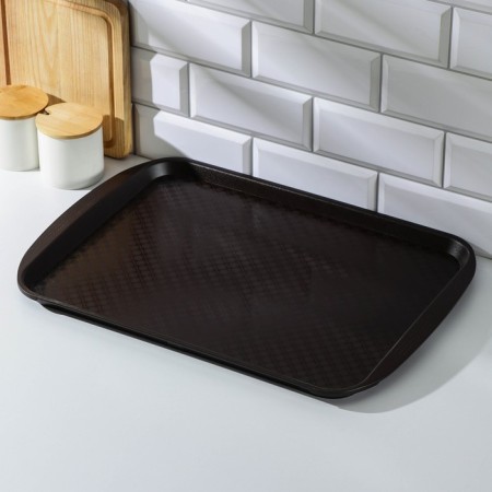 Tray 49.5x35 cm, brown color-1