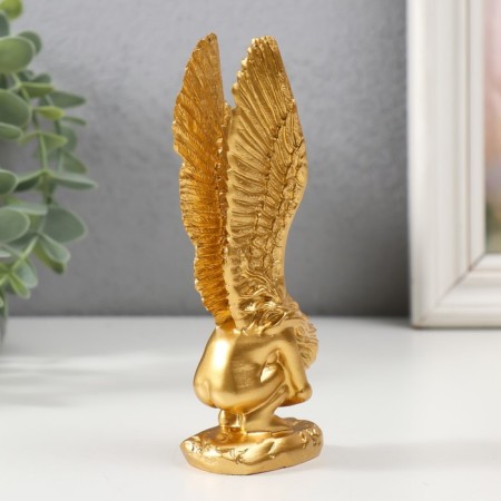 Souvenir Polystone "Angel hugs knees" gold 5x3.5x14 cm-1