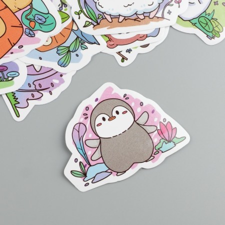 Plastic stickers "on the pond" set 60 pcs 10x12 cm-1