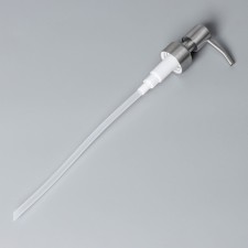 Pump for a dispenser, stainless steel, thread diameter 28 mm, stick length 20 cm, silver color