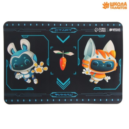 Coiling rug with non -slip coating "Robots" 21x14.8 cm-1