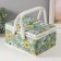 Casket for needlework "Green Flower Polyanka" 19x26x14.5 cm