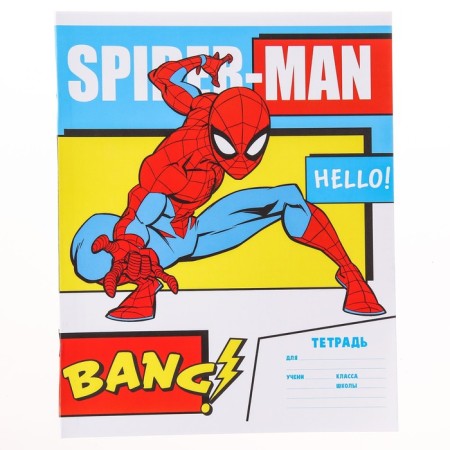 Notebook in a cage 12 sheets, 4 types of mix, cover coated paper, spider-man-2