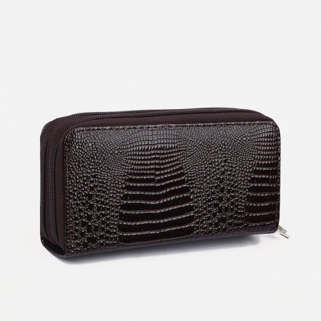 Women's wallet on lightning, brown color-1