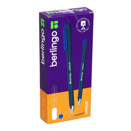 Ballpoint handle Berlingo Ultra X2, 0.7 mm, needle rod, blue-5