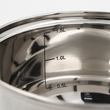 Stainless steel bucket “Grette”, 1.5 l, d = 16 cm, with a lid, a metal handle, induction-2