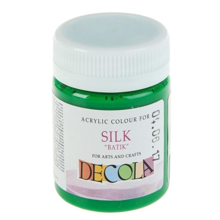 Silk paint "Batik", bank 50 ml, ZHK Decola, green average 4428722 (water -based acrylic)