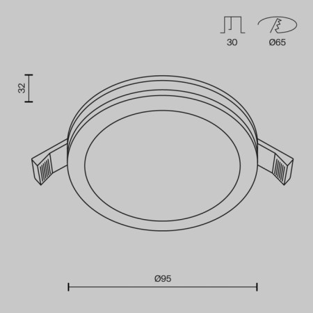 The built-in lamp Technical DL2001-L7W, 7W, 8x8x3.2 cm, LED, 450LM, 3000K, white color-6