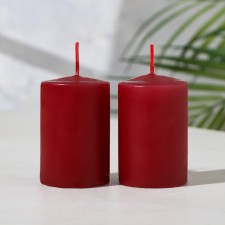Set of candles-stolbiks 2 pcs, 4x6 cm, peony