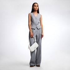 Female bag Textura, baguette, small size, white color