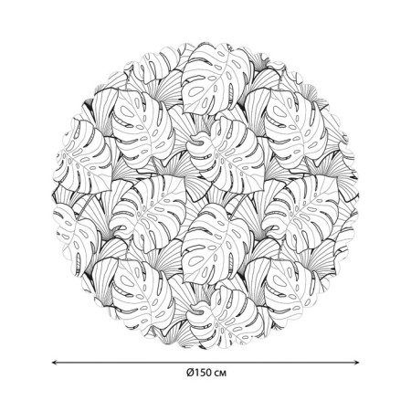 The tablecloth "Black and white tropics", round, Saten, d = 150 cm-1