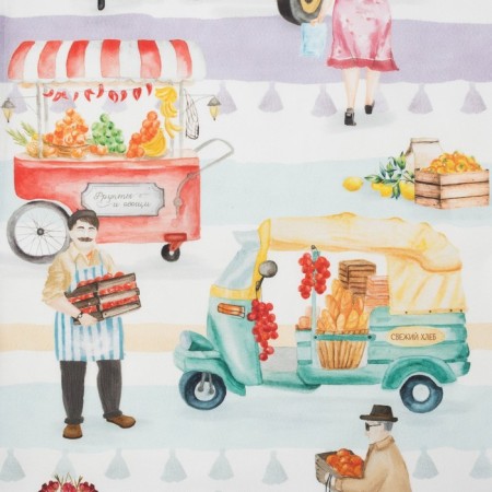 Ethel towel Food Market 40x73 cm, 100% cotton, sarzha 190 g/m2-3