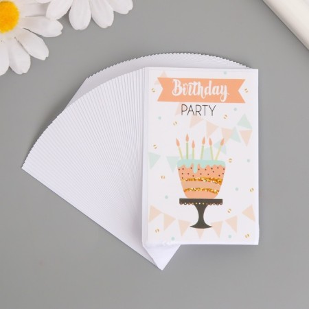 Sticker Party "Party. Cake" Set 50 pcs 8x5 cm