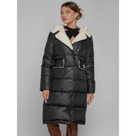 Coat insulated winter female, size 46, black color-13