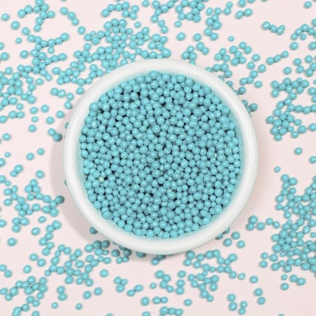 Sprinking confectionery "pearls", blown up rice grains, turquoise, 2-5 mm, 50 g-2