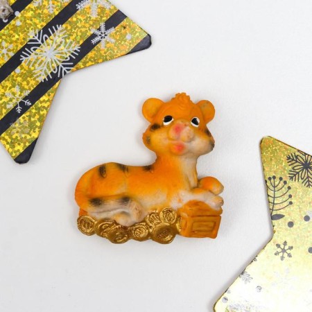 Magnet Polystone "Tigerok-Malysh on gold coins" MIX 6x2x5.5 cm-1