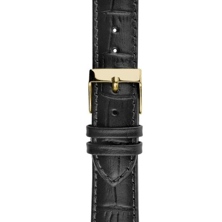 Watch strap, male, 20 mm, harness 75 mm, larynx 115 mm, genuine leather, black-2