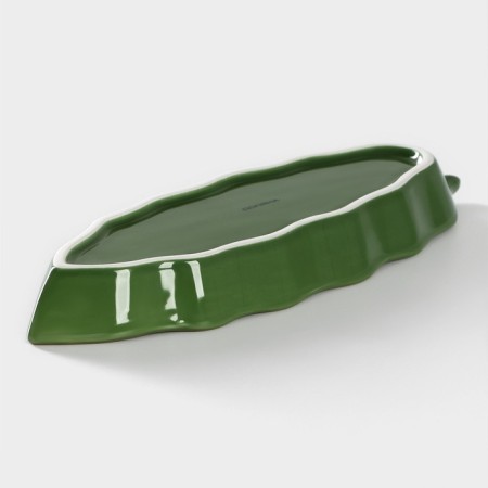 Serving share "Leaf", 25 × 9 × 2.8 cm, green color-2