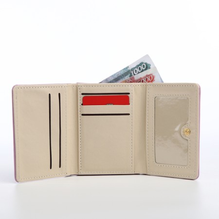 Women's wallet on the button, lilac color-3
